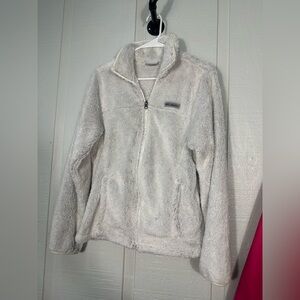 Columbia Women’s Light Gray Fleece Zip Front Jacket Size Small EUC